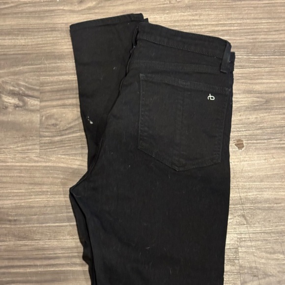 Rag & Bone Nina High Rise Ankle Skinny Jeans – Black,‎ Ripped Hem, Size 29 - Picture 5 of 6